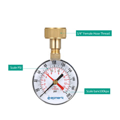 Pressure gauge with scale markings and epnerk branding on a white background