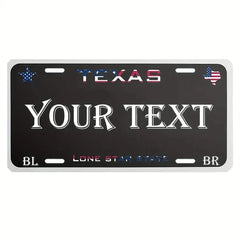Custom Texas License Plate Aluminum Sign 6x12 Inch Personalized Garage