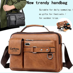 Men's business single-shoulder bag, suitable for business trips. Multiple pockets and a crossbody stra