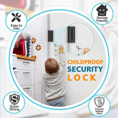 New Home Security Door Lock Aluminum Alloy Anti-theft Door Lock Childproof Door Reinforcement Lock with 3 Inch Stop