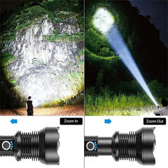 High Power LED Flashlight Super Bright Lantern Zoom Tactical Torch USB Rechargeable Powerful Hand Lamp Perfect for  Home Inspections