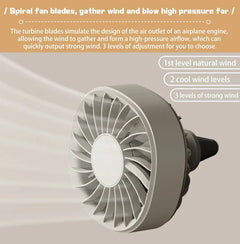 USB Car Vent Clip Fan with 3 Speeds and Color-Changing Lights