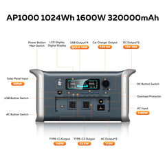 CTOLITY AP2000 2400W 1600W 500W Portable Mobile Power Station Solar Generator Lifepo4 Battery 400W Portable Foldable Solar Panel
