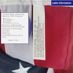 5x8 ft Heavy Duty 210D Nylon Outdoor Flag with Embroidered Star, Sewn Stripes, Canvas Color, Brass Grommets, 4-Stitch Hem