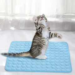 Pet Cooling Mat for Cats & Dogs – Ice Silk Summer Pad