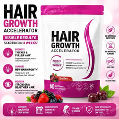 Hair Vitamins Gummies Berry Flavor 60 Count Nutrition Supplement with Biotin & Vitamins C,E — Promote Wellness Hair Growth