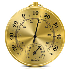 4" Analog Wall Thermometer & Hygrometer – No Battery, Indoor/Outdoor
