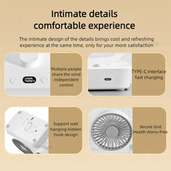 Product features with text on a beige background