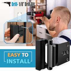 Door Reinforcement Lock – Aluminum Alloy, Anti-Theft, Childproof, 3-Inch Stop