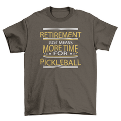 Navy blue t-shirt with white circular design featuring text and symbols on a white background
