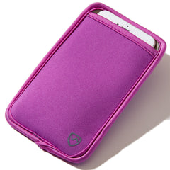 Purple phone case with a brand logo on a white background
