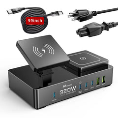 MagnetixCharge Pro 320W 8-in-1 Wireless Hub
