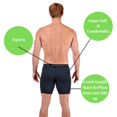 Men's Bamboo Rayon Boxer Briefs, 6-Inch Inseam, 4-Pack