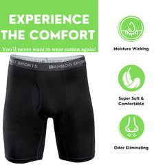 Men's Bamboo Rayon Boxer Briefs, 6-Inch Inseam, 4-Pack