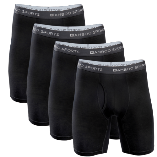 Men's Bamboo Rayon Boxer Briefs, 6-Inch Inseam, 4-Pack