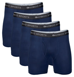 Bamboo Sports Men's Bamboo Rayon Boxer Briefs, 4-Pack, 4-Inch Inseam