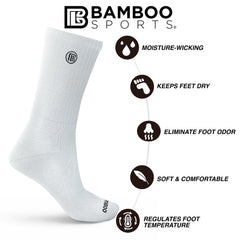Bamboo Rayon Crew Socks, 3- or 6-Pair Pack