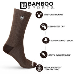 Bamboo Rayon Crew Socks, 3- or 6-Pair Pack