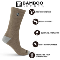 Bamboo Rayon Crew Socks, 3- or 6-Pair Pack