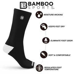 Bamboo Rayon Crew Socks, 3- or 6-Pair Pack