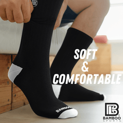 Bamboo Rayon Crew Socks, 3- or 6-Pair Pack