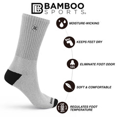 Bamboo Rayon Crew Socks, 3- or 6-Pair Pack