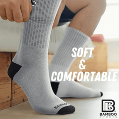 Bamboo Rayon Crew Socks, 3- or 6-Pair Pack