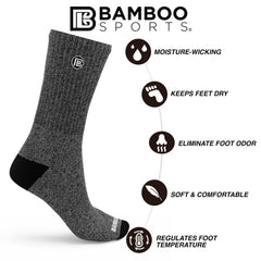 Bamboo Rayon Crew Socks, 3- or 6-Pair Pack