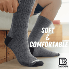 Bamboo Rayon Crew Socks, 3- or 6-Pair Pack