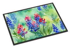 Decorative mat with colorful floral design on a white background