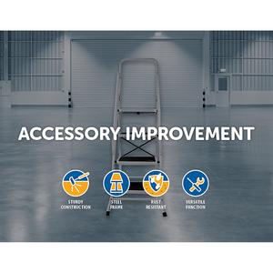 Foldable Non Slip 4 Step Steel Ladder 330lb Limit