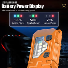 Portable Keychain Flashlight Led Rechargeable EDC Torch with Magnetic Cap Clip Lamp Flash Light Outdoor Camping Fishing Tool