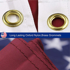 American Flag Outdoor Heavy Duty – Embroidered Stars, Brass Grommets, UV Resistant