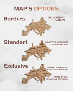 Three different map options with varying levels of detail on a white background