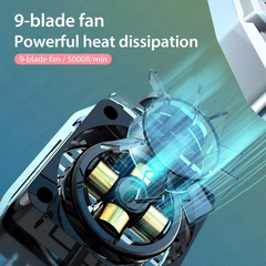 Phone Cooling Fan - USB Clip-On Mobile Cooler with 9-Blade Turbine