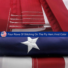 American Flag Outdoor Heavy Duty – Embroidered Stars, Brass Grommets, UV Resistant