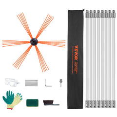 VEVOR Chimney Sweep Kit – 26 Ft with 8 Flexible Nylon Rods & 360° Cleaning Brush