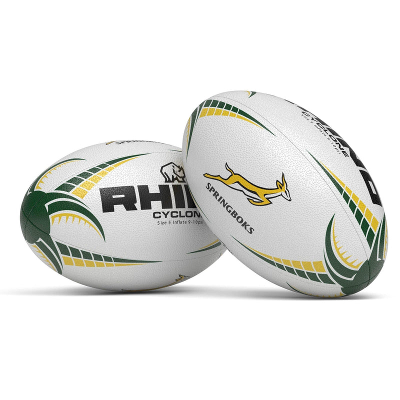 Rugby Ball SA Cyclone White/Green/Gold Size 4