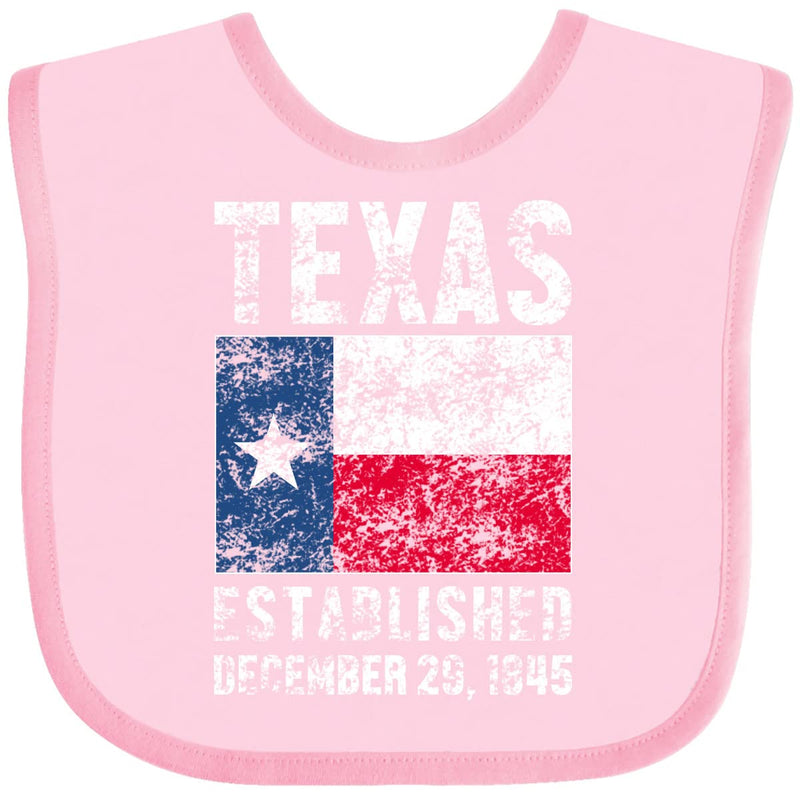 inktastic Texas Established 1845 Flag Baby Bib | Pink
