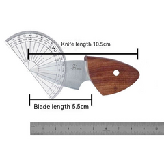 Compact Stainless Steel Folding Knife, Wood Grain Handle