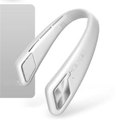Hands-Free Neck Fan with Bluetooth Speaker - 3-Speed Bladeless, USB Rechargeable