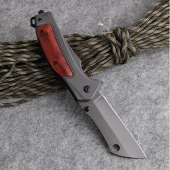 Folding Pocket Knife – 440C Steel Blade, Rosewood Handle