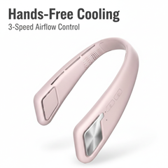 Hands-Free Neck Fan with Bluetooth Speaker - 3-Speed Bladeless, USB Rechargeable