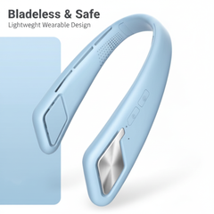 Hands-Free Neck Fan with Bluetooth Speaker - 3-Speed Bladeless, USB Rechargeable