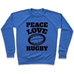 PEACE LOVE RUGBY CREWNECK SWEATSHIRT