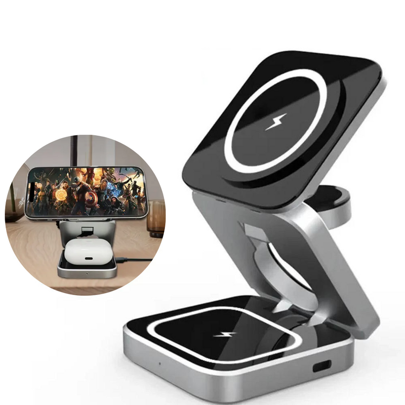 Foldable 3-in-1 Wireless Charging Stand | MagSafe Compatible