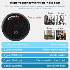 Vibration machine with gear indicator and massage intensity description on a white background